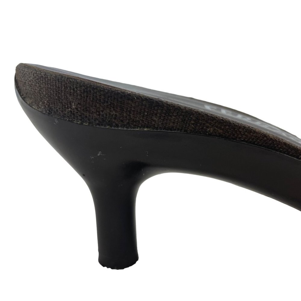 SALVATORE FERRAGAMO Crocodile Print Brown Leather Open Toe Kitten Heel Size 9 - Picture 8 of 13